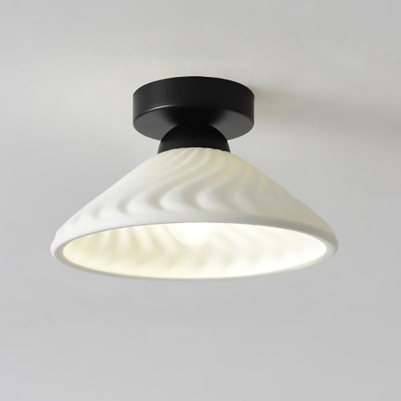 Modern Ceramic Disc Semi-Flush Ceiling Light — B / Gold / 220V-240V For UK/AU