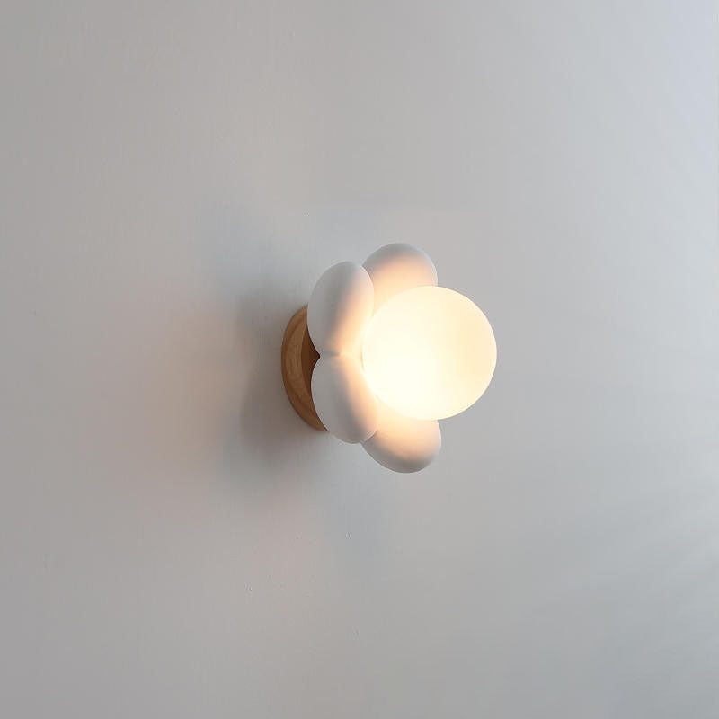 Modern Flower Glass Ceramic Kids Sconce — Pink / 110V-120V For US/CA