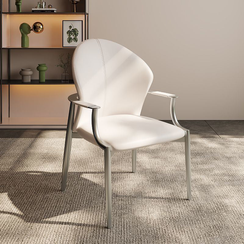 Minimalist Microfiber Leather Square Dining Chair