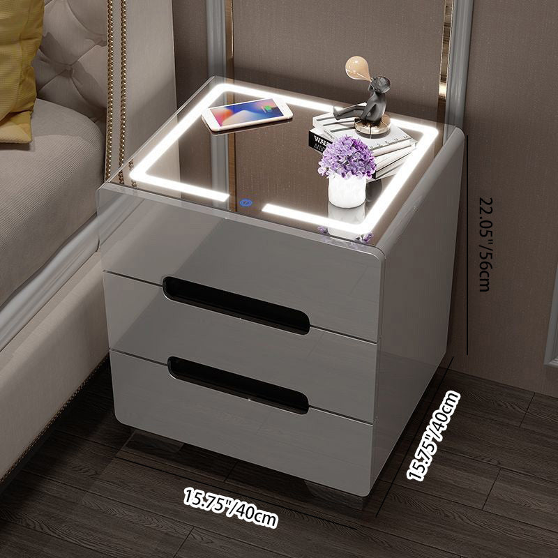 Minimalist Metal Rectangular Nightstand 3-Drawer