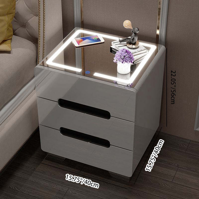 Minimalist Metal Rectangular Nightstand 3-Drawer
