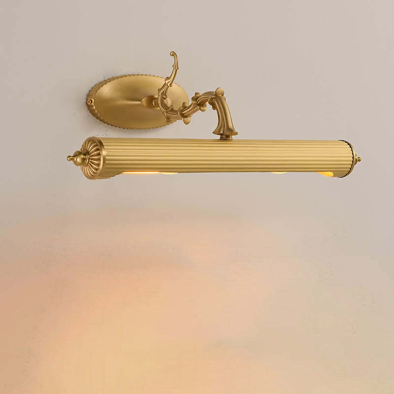 French Antique Copper Cylindrical Vanity Wall Sconce