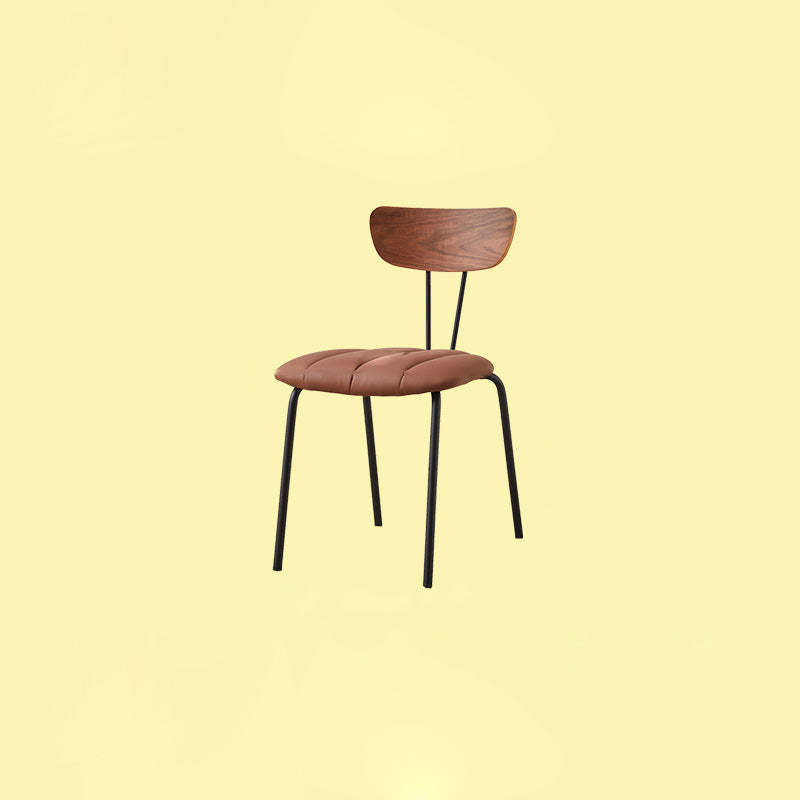 Leather dining chairs & benches in gray — Faux Leather / Brown / Walnut