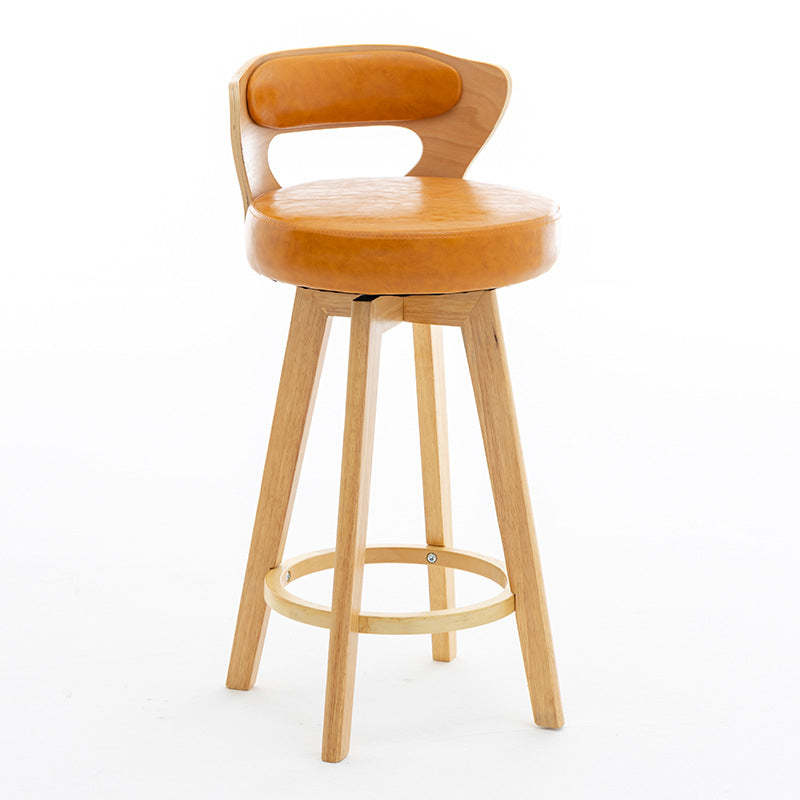 Contemporary Round PU Leather Bar Stool