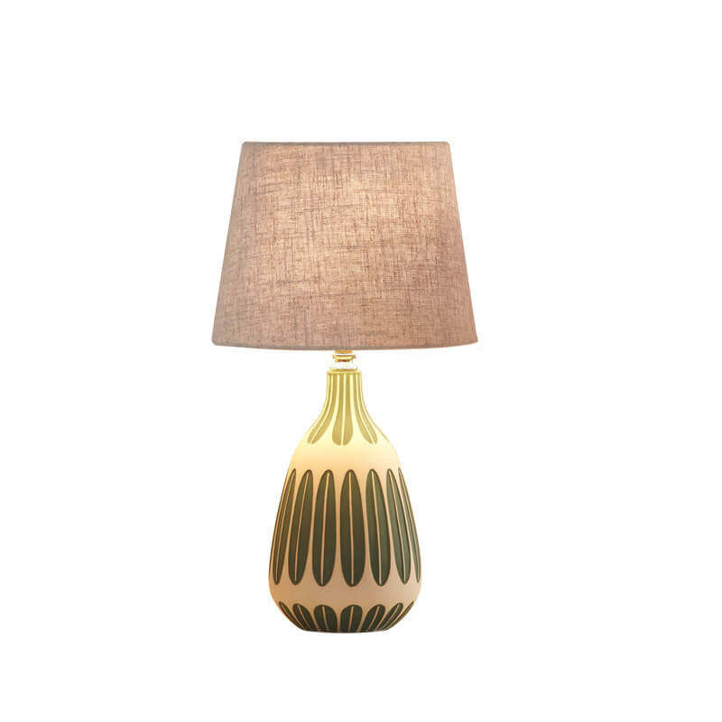 Nordic Vertical Pattern Ceramic Fabric Lamp