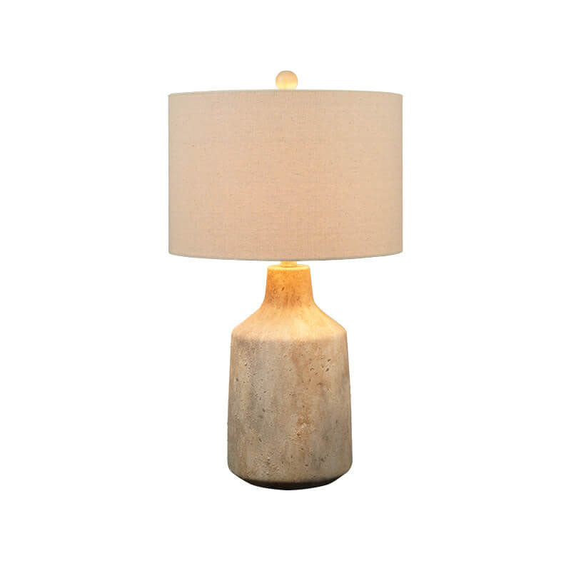 Vintage Minimalist Fabric Cement Base Lamp — Dimmer Switch / A / 220V-240V For UK/AU