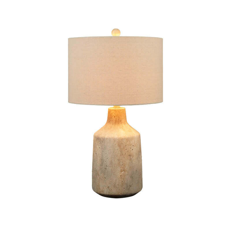 Vintage Minimalist Fabric Cement Base Lamp — Dimmer Switch / A / 220V-240V For UK/AU