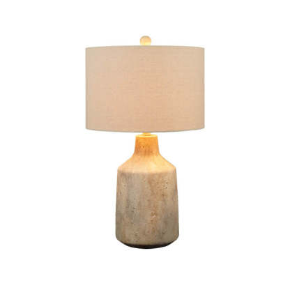 Vintage Minimalist Fabric Cement Base Lamp — Dimmer Switch / A / 220V-240V For UK/AU