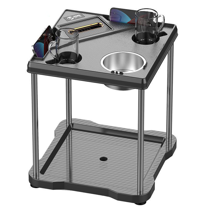 Contemporary Square Plastic Coffee Table 3-Tray