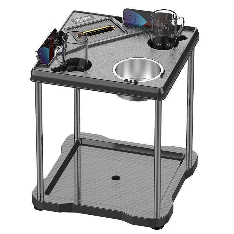 Creative 3-tray square steel glass coffee tables