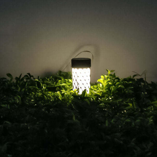 Solar Woven Cylindrical Cage LED Landscape Light