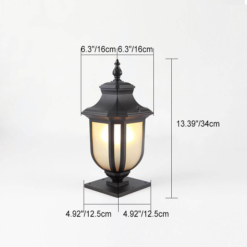 European Vintage Glass Aluminum Cage Outdoor Landscape Light