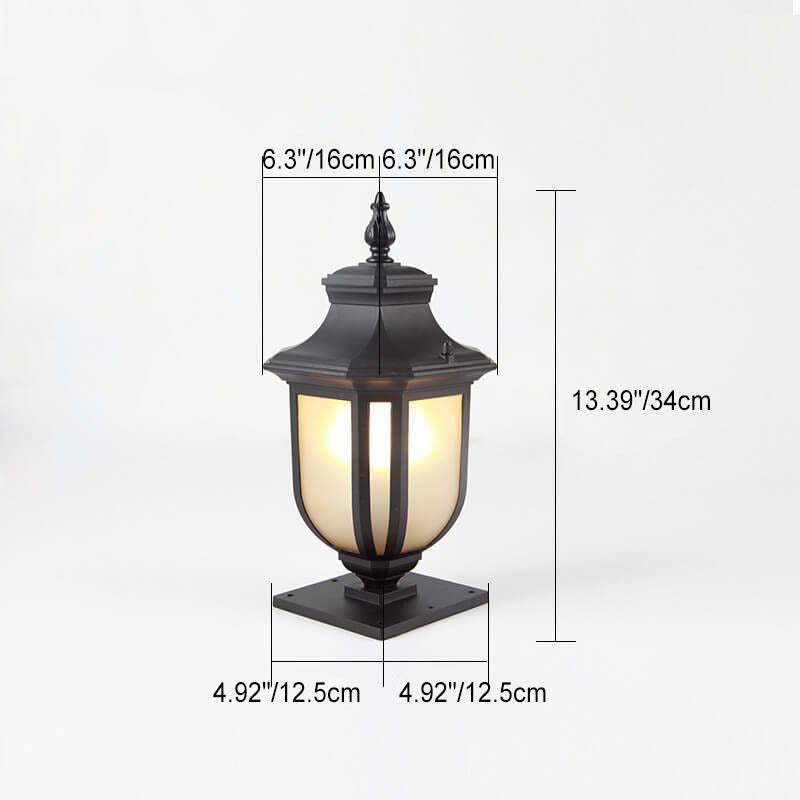 European Vintage Glass Aluminum Cage Outdoor Landscape Light