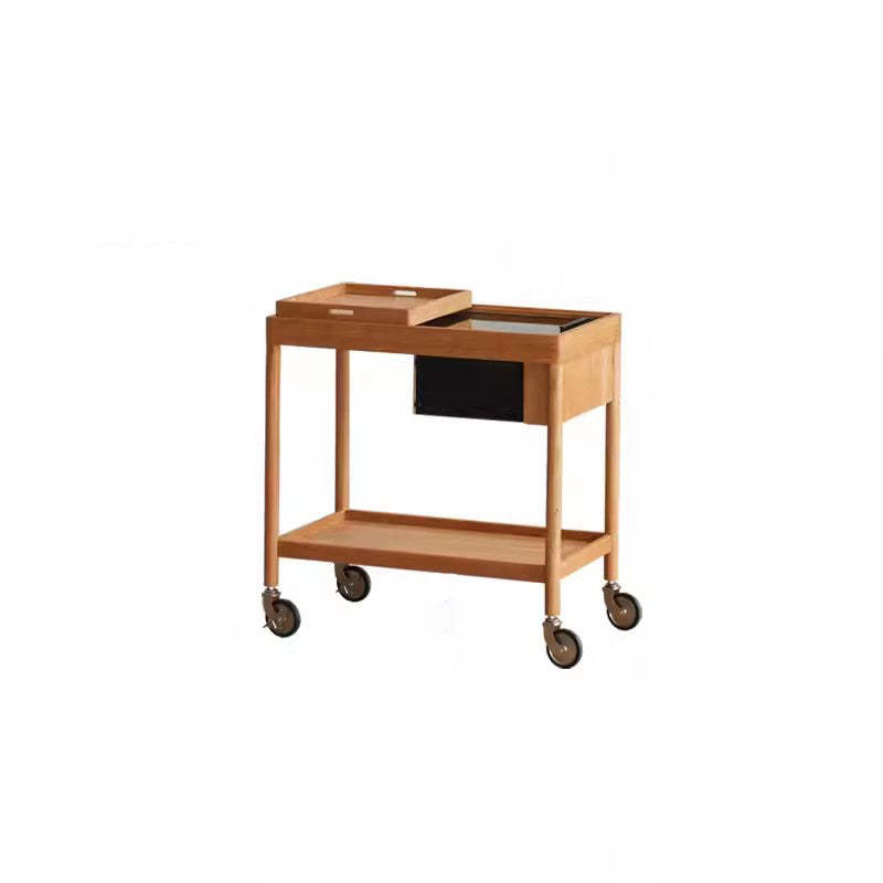 Scandinavian Wood Glass 2-Tier Coffee Table