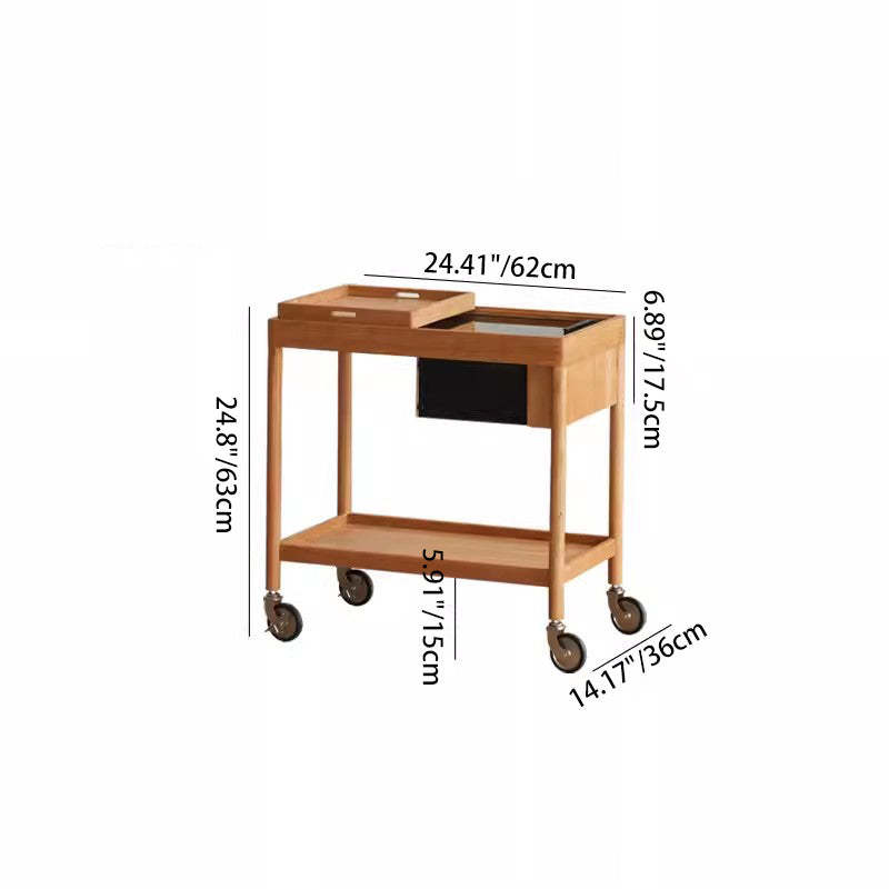 Scandinavian Wood Glass 2-Tier Coffee Table