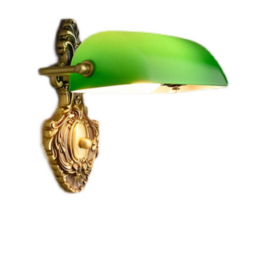 Retro Copper Green Glass Wall Sconce