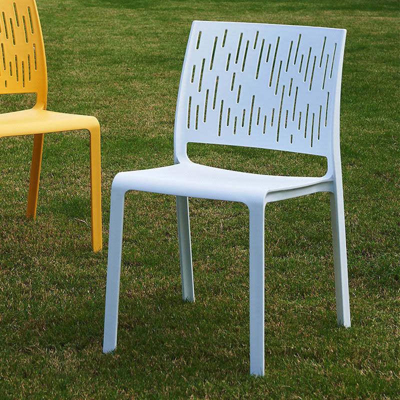 Minimalist Square Plastic Chair — Yellow