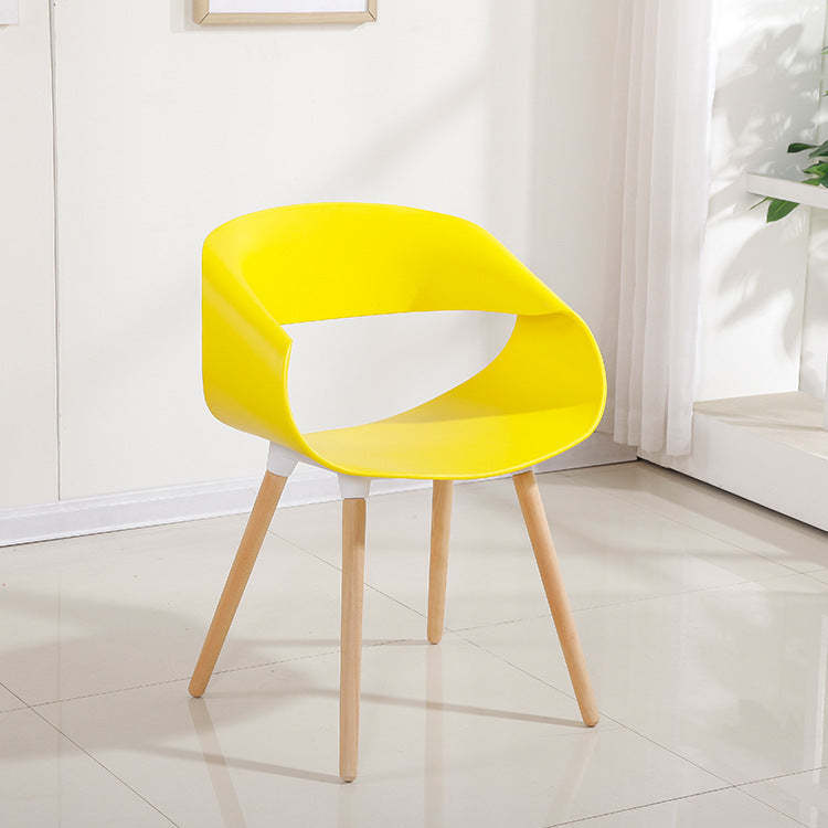 Half Round Twisted Plastic Wood Chair — Red