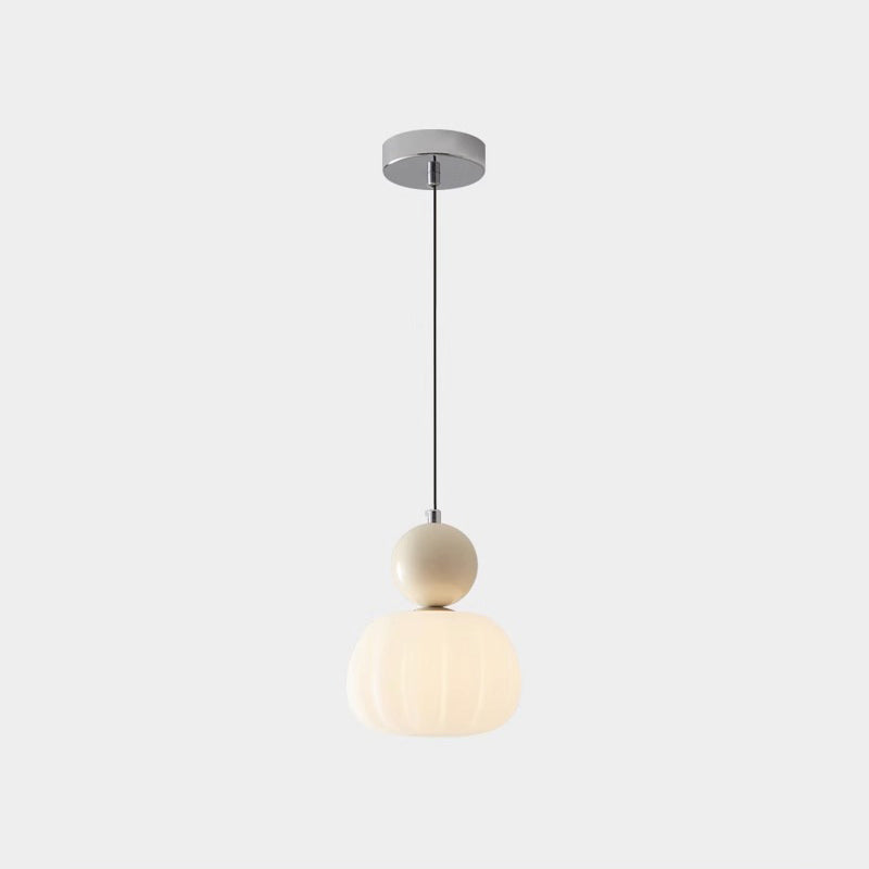 Minimalist Pumpkin Iron Acrylic Pendant Light — Silver / 220V-240V For UK/AU