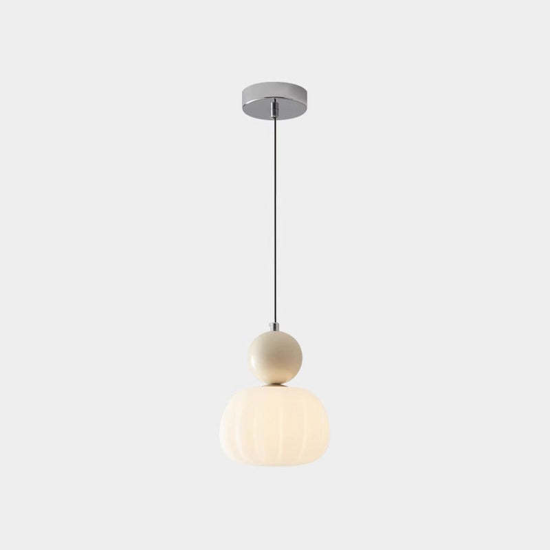 Minimalist Pumpkin Iron Acrylic Pendant Light — Silver / 220V-240V For UK/AU