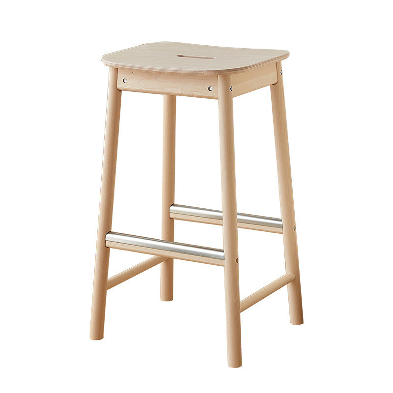 Nordic Wood Rectangular Bar Stool