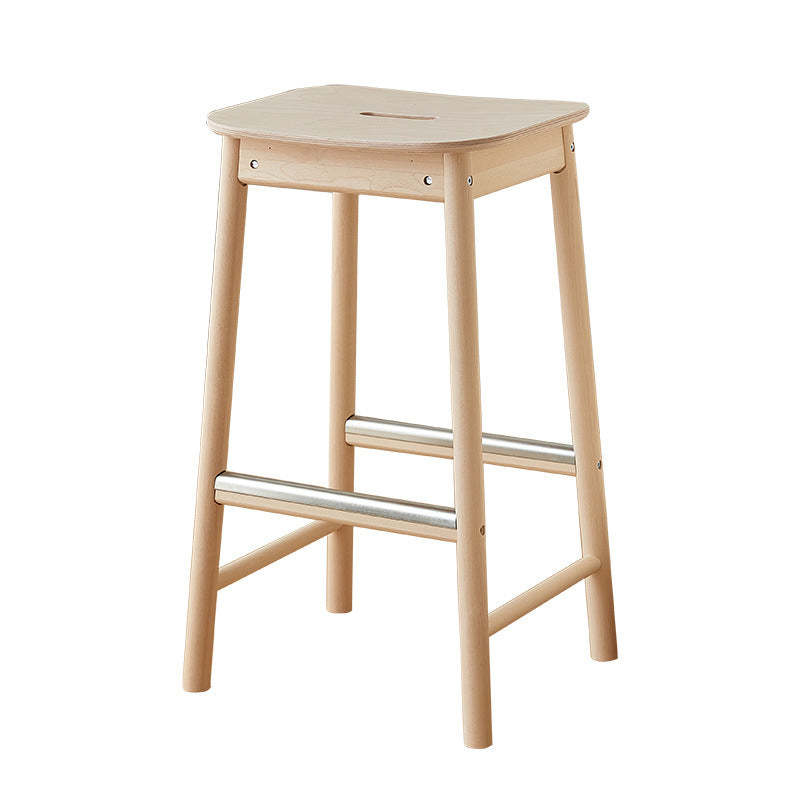 Nordic Wood Rectangular Bar Stool