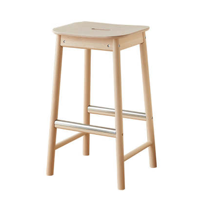 Nordic Wood Rectangular Bar Stool