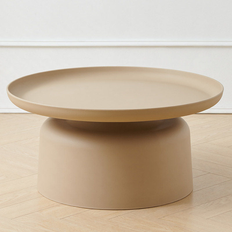 Scandinavian Round Plastic Coffee Table — Large - White