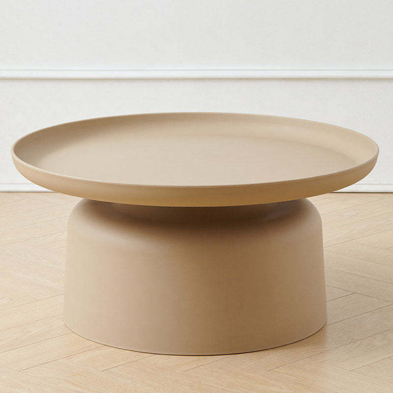 Scandinavian Round Plastic Coffee Table — Large - White