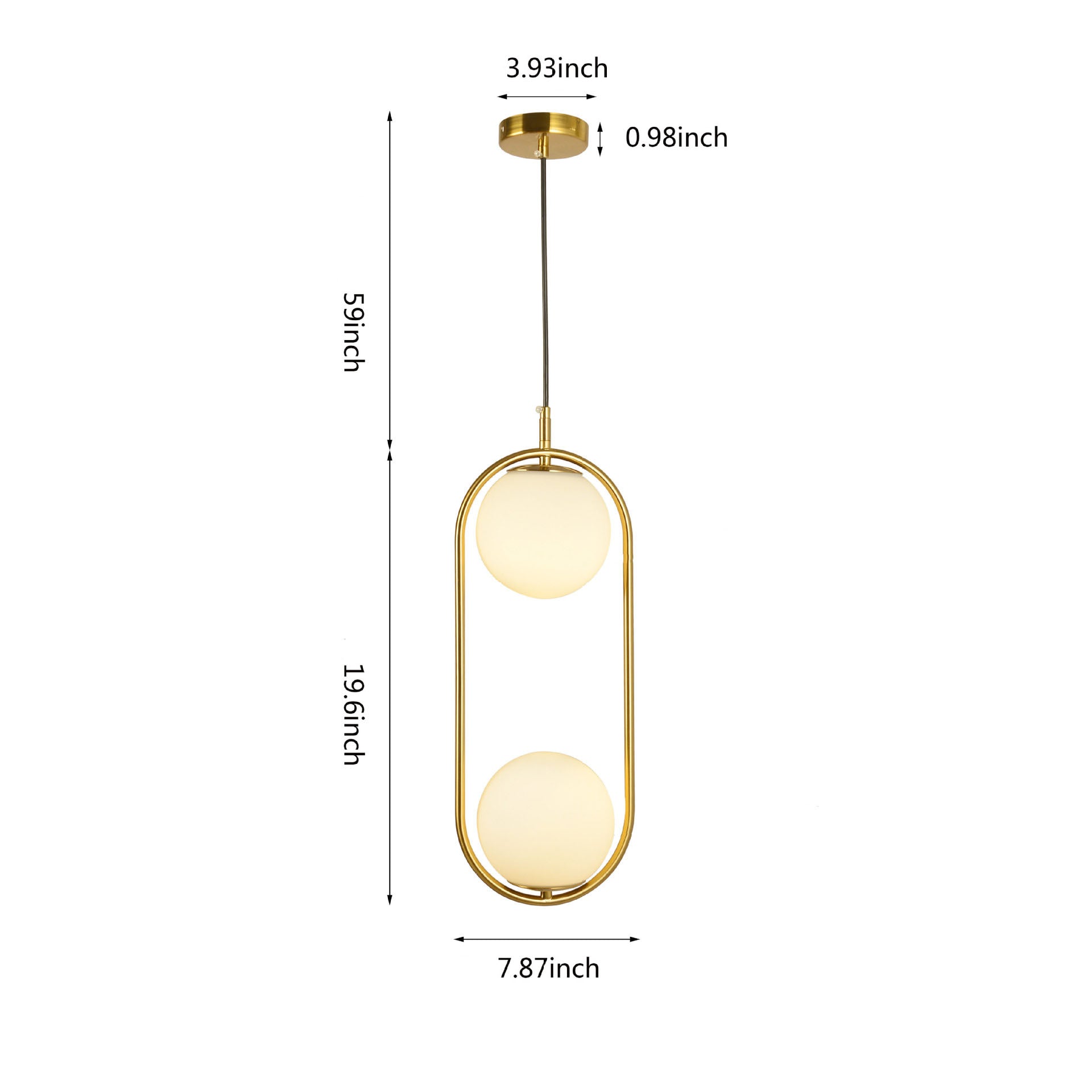 Modern Minimalist Oval Glass Orb Pendant — B / 220V-240V For UK/AU