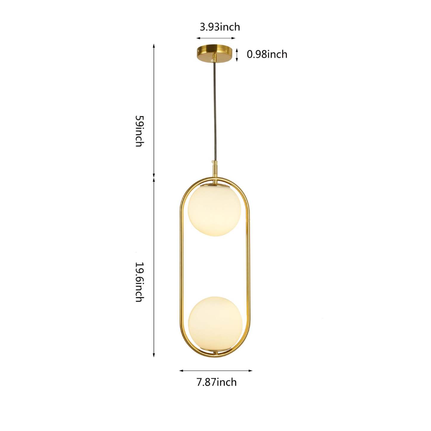 Modern Minimalist Oval Glass Orb Pendant — B / 220V-240V For UK/AU