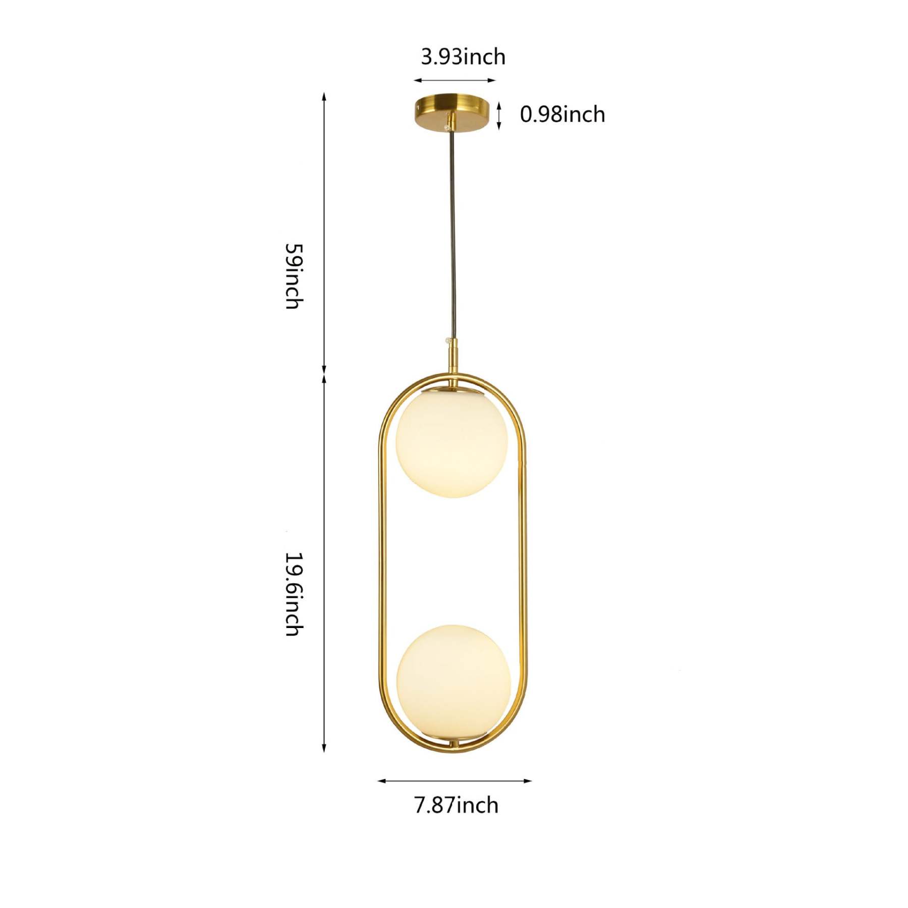Modern Minimalist Oval Glass Orb Pendant — B / 220V-240V For UK/AU
