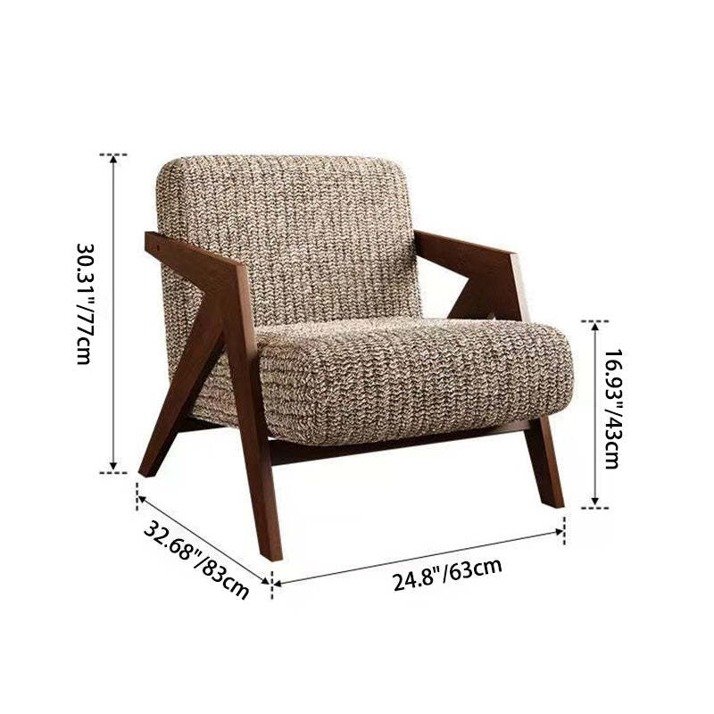 Nordic Fabric Wood Accent Chair