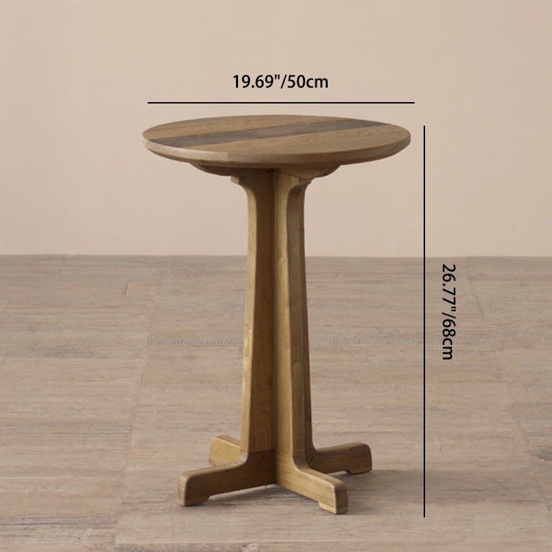 Vintage Distressed Wood End Table