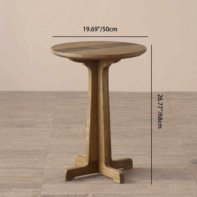 Vintage Distressed Wood End Table