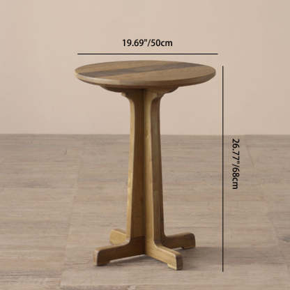 Vintage Distressed Wood End Table