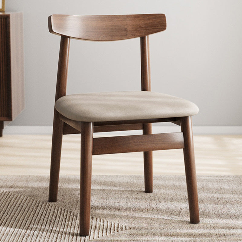 Retro Double-Layer Nappa Leather Open-Back Dining Chair