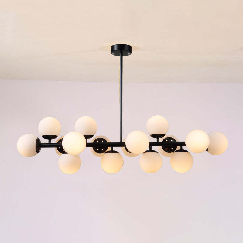 Scandinavian Long Globe Iron Island Chandelier