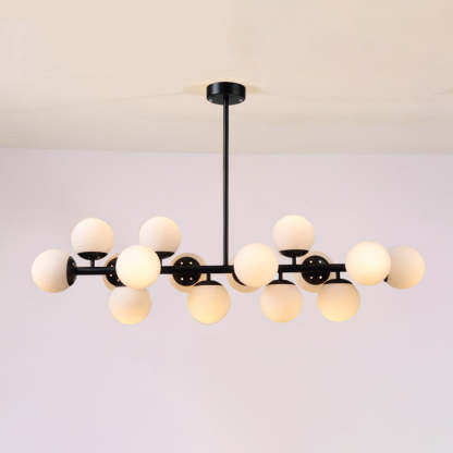 Scandinavian Long Globe Iron Island Chandelier