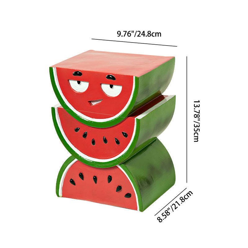 Contemporary Watermelon Peach Resin Coffee Table