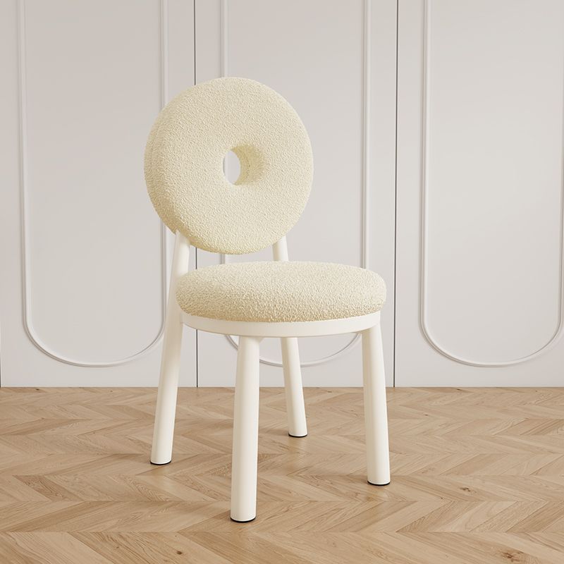 Nordic Lambswool Steel Round Dining Chair — Green