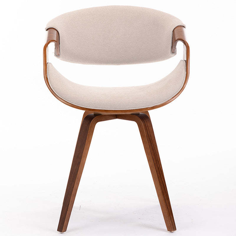 Lighom luxury upholstered arc gray dining chairs & benches in leather — Genuine Leather / Brown / Walnut
