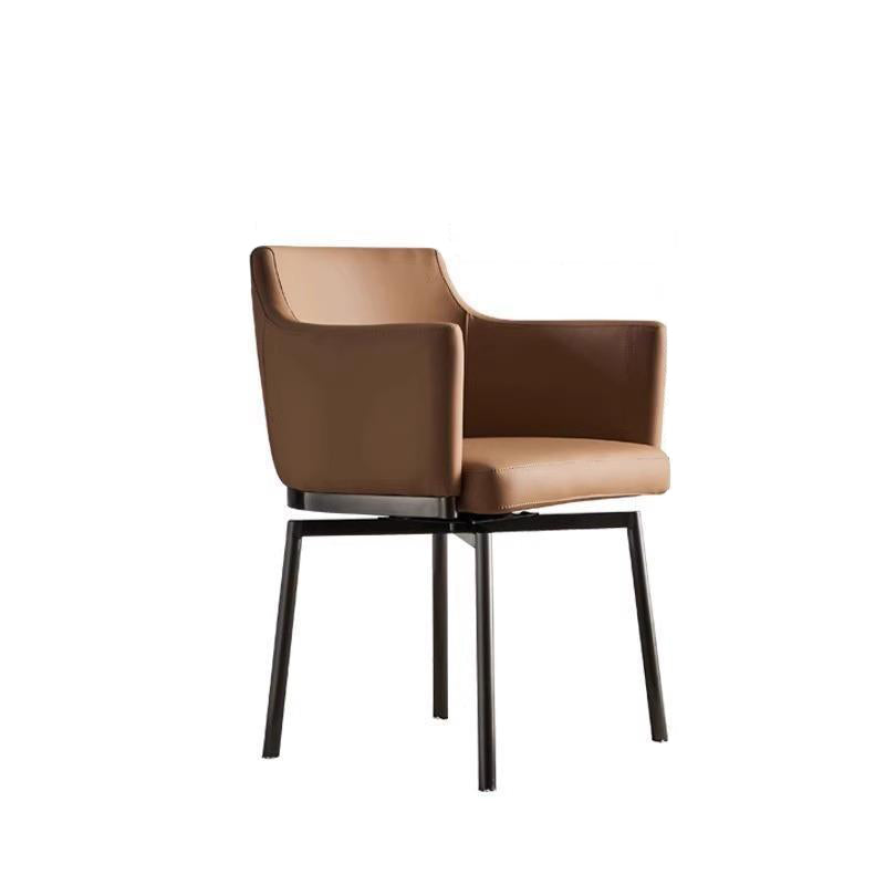 Minimalist Upholstered Leather Metal Dining Chair