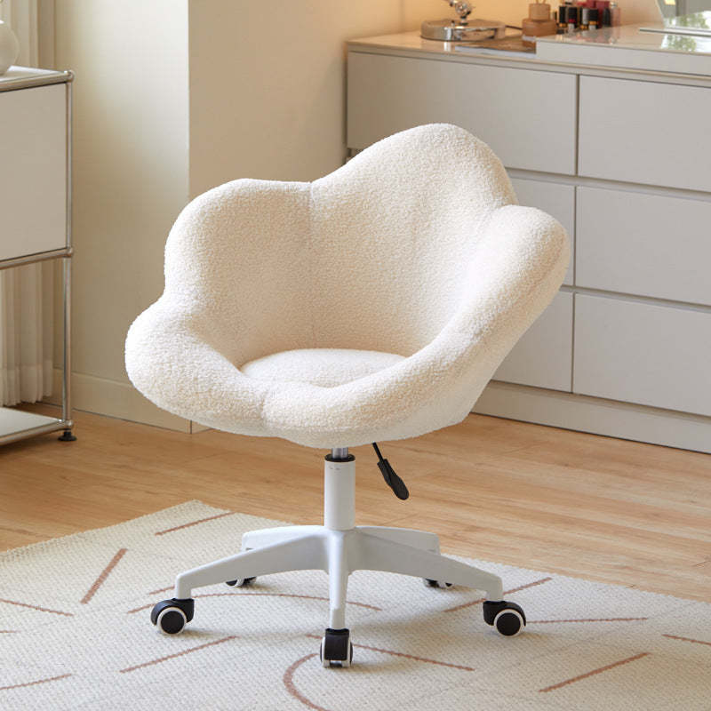Minimalist Plum Lambswool Metal Vanity Stool