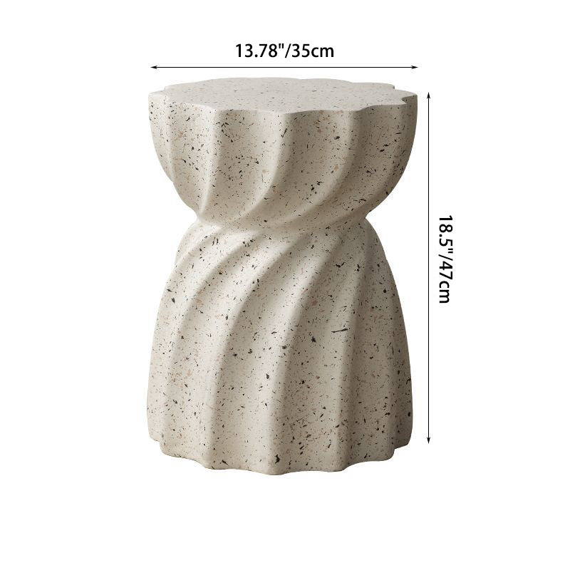 Nordic Lace Hourglass Magnesium Oxide End Table