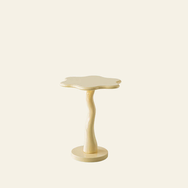 French Petal Wood Iron Side Table