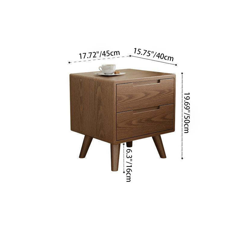 Modern Rubber Wood Bedside Nightstand