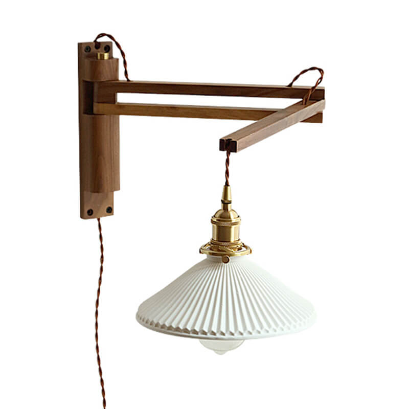 Nordic Milk White Glass Retractable Wall Sconce