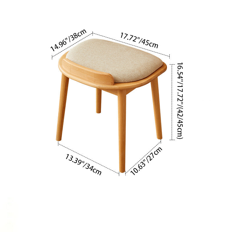 Japanese Arc Fabric Wood Vanity Stool
