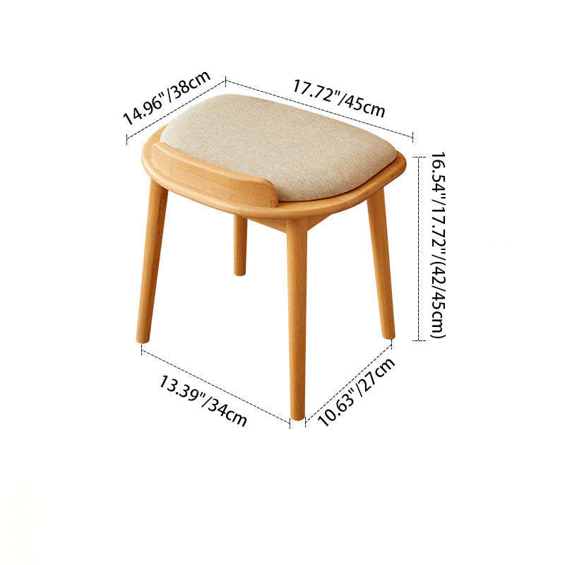 Japanese Arc Fabric Wood Vanity Stool